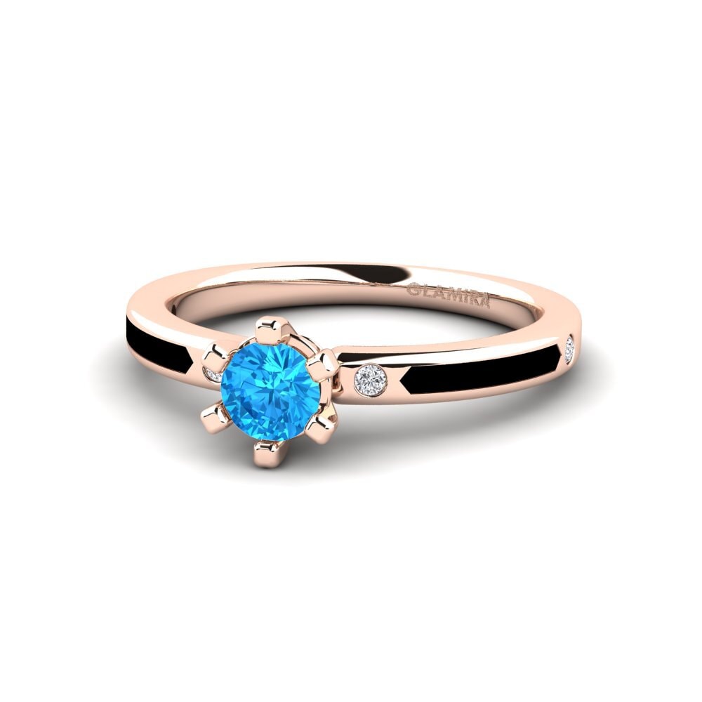 Design Solitaire Blue Topaz Rings
