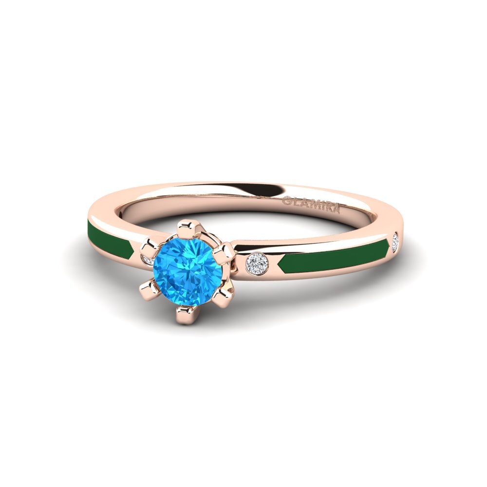 Anillos Topacio azul Diseño Solitario