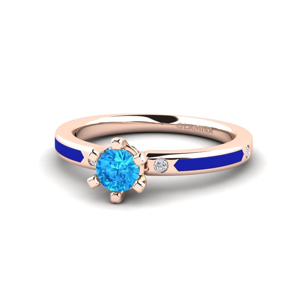Design Solitaire Blue Topaz Rings