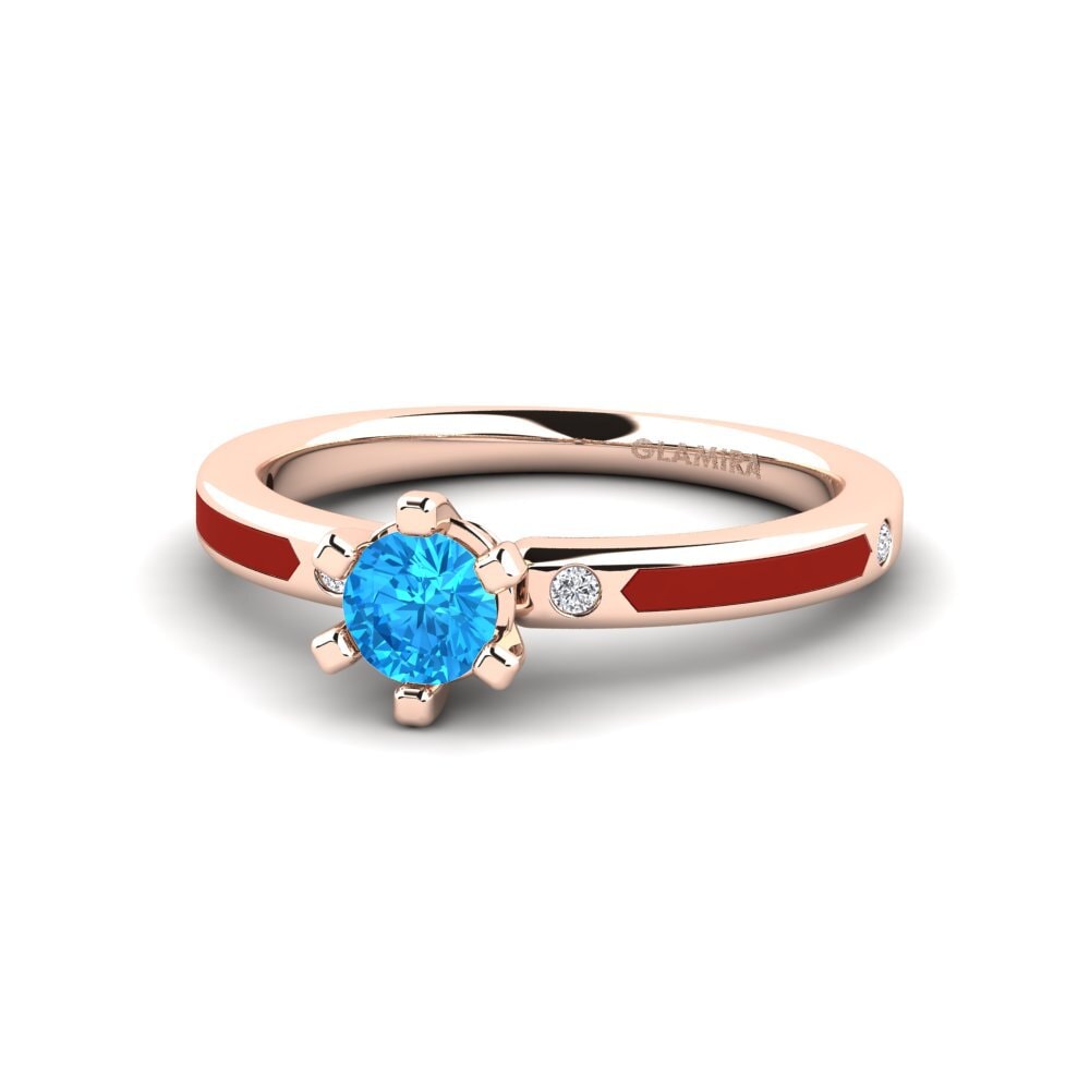 Design Solitaire Blue Topaz Rings