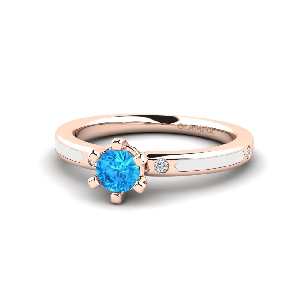 Design Solitaire Blue Topaz Rings