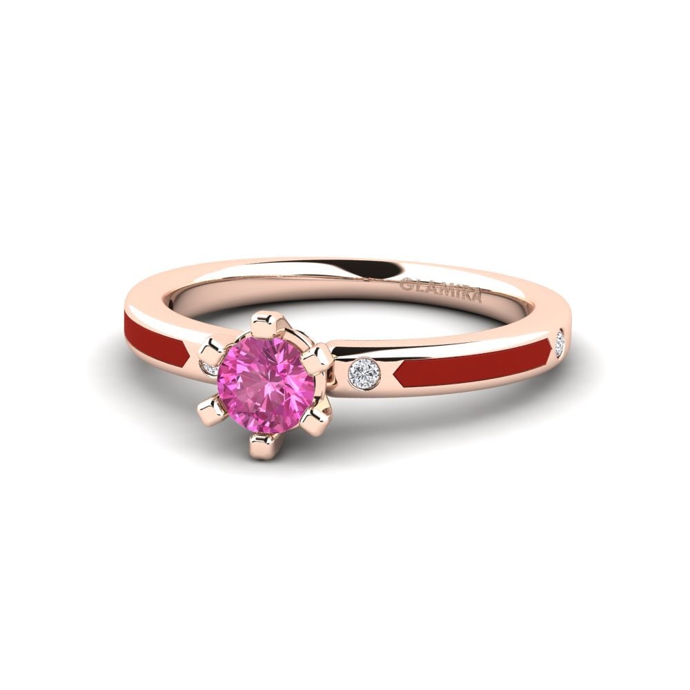 Ringe Solitär-Design Rosa Topas