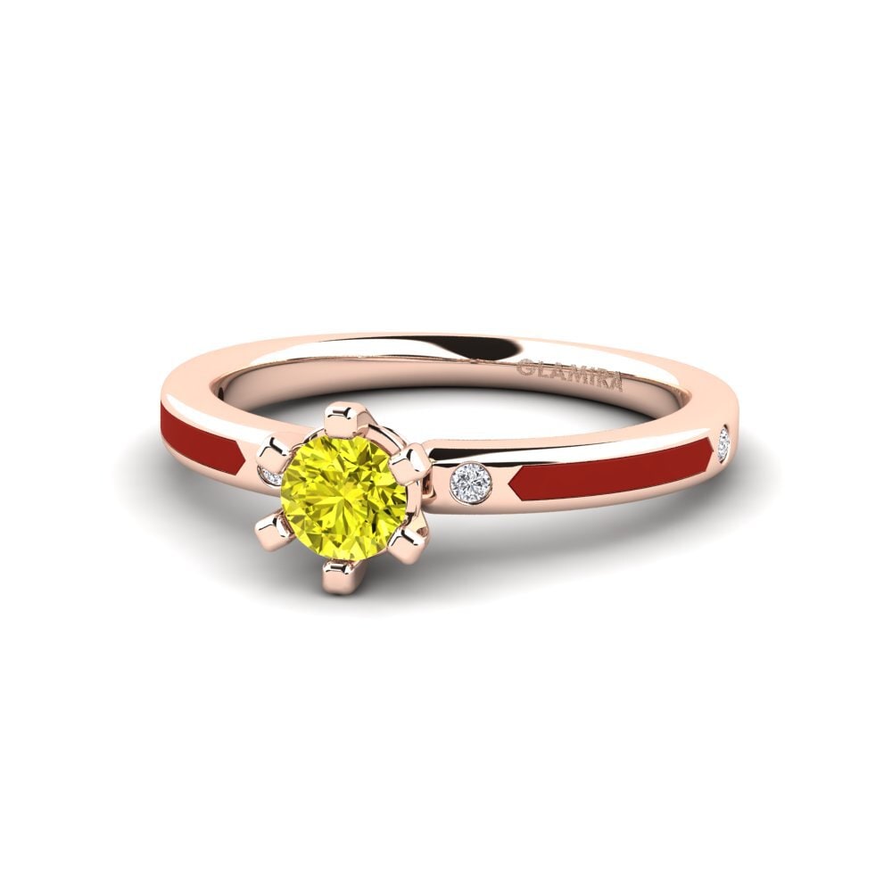Design Solitaire Yellow Diamond Rings