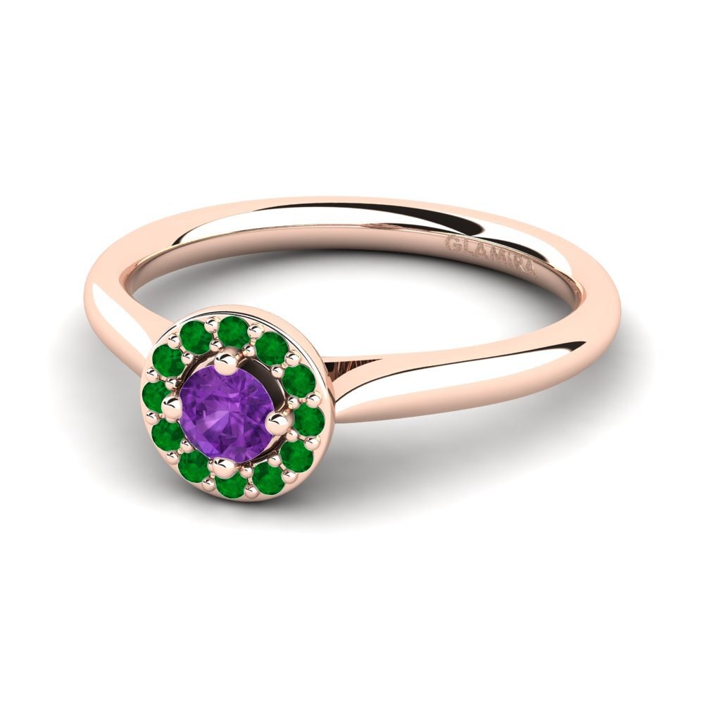 14k Oro Rosa Anillo de compromiso Brianna