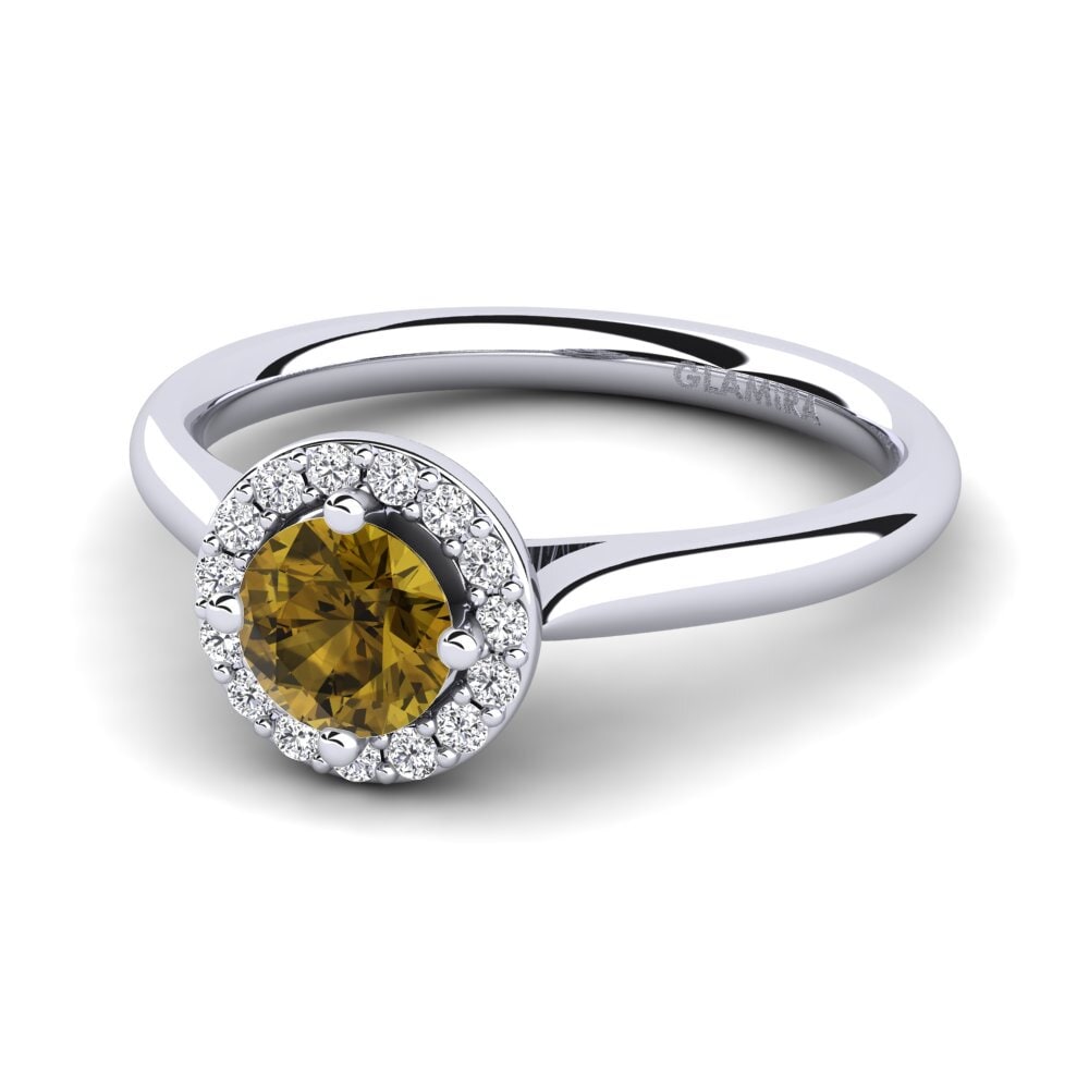 Halo Brown Zircon Rings