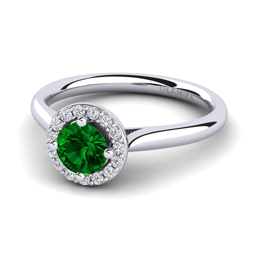 1.00 - 2.00 Carat Halo Green Zirconia Rings