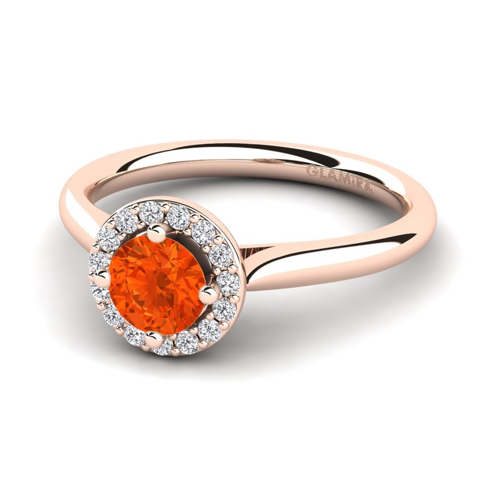Halo Fire-Opal 14ct Rose Gold Rings