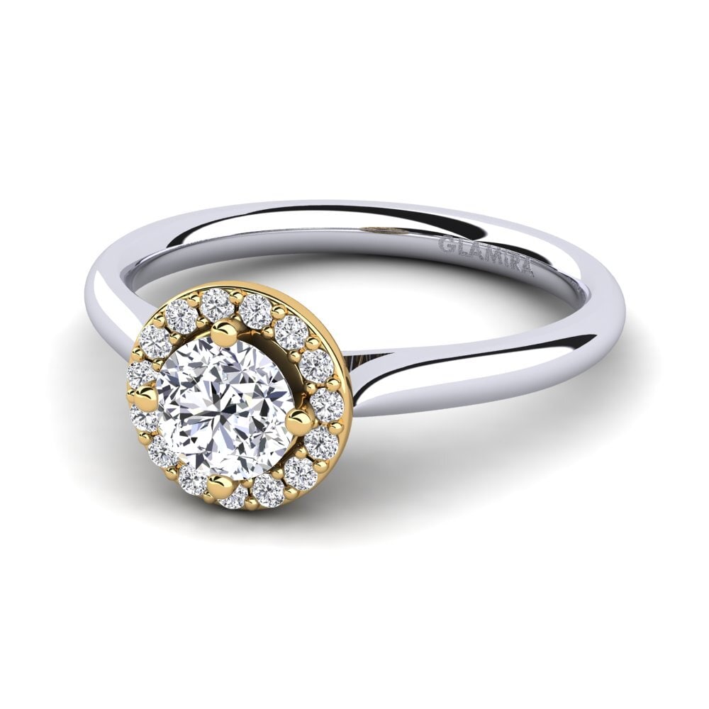 Halo Lab Grown Diamond 9ct White & Yellow Gold Rings