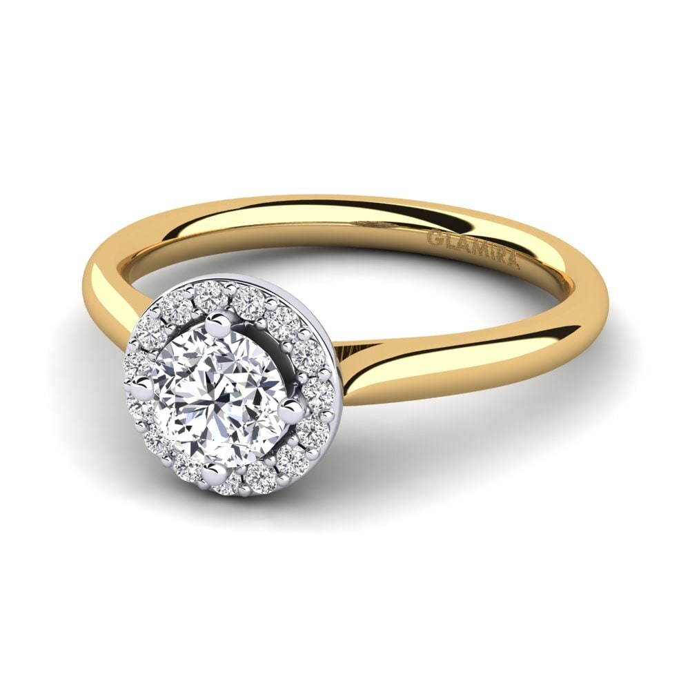 Halo Lab Grown Diamond 9ct Yellow & White Gold Rings