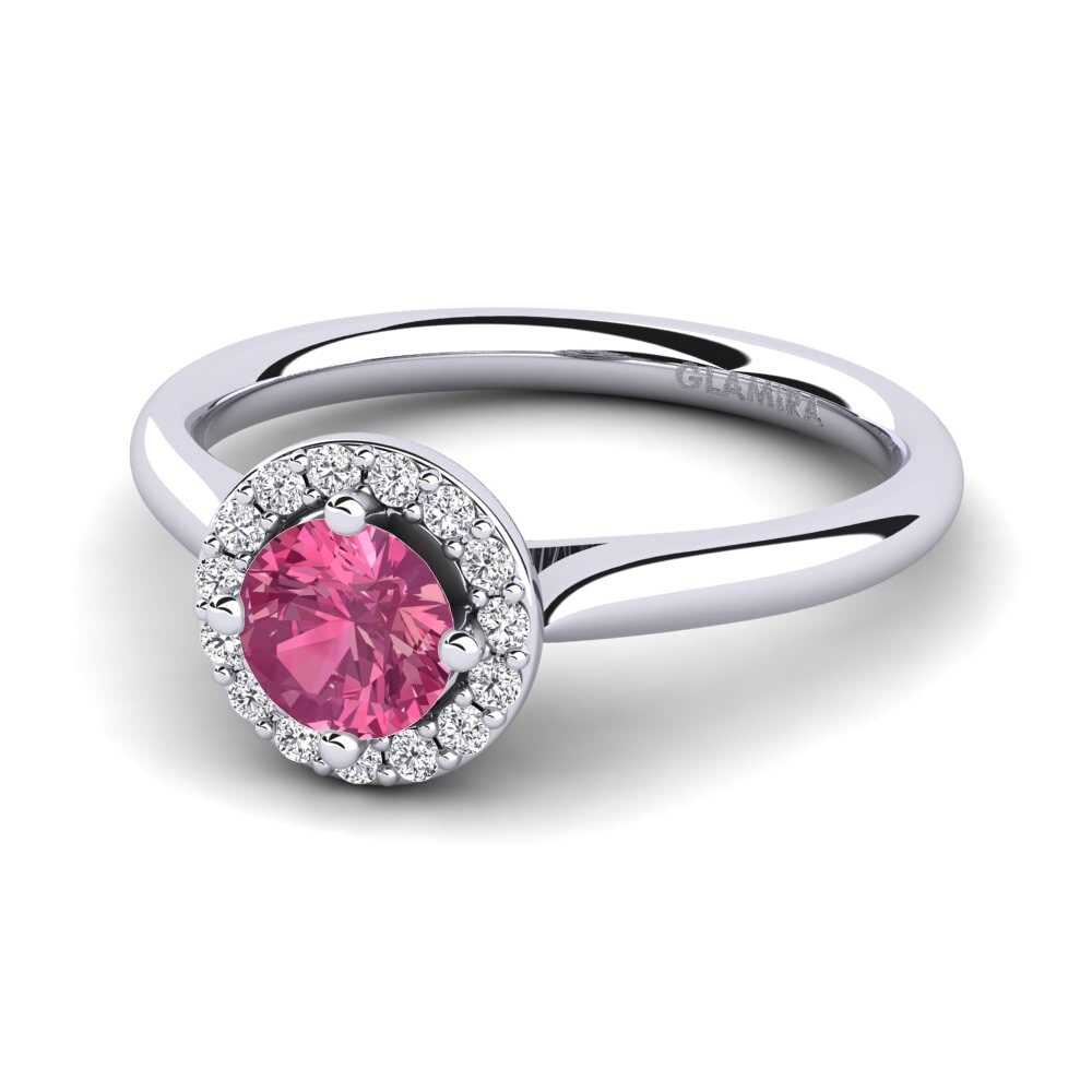 Halo Pink Tourmaline Rings