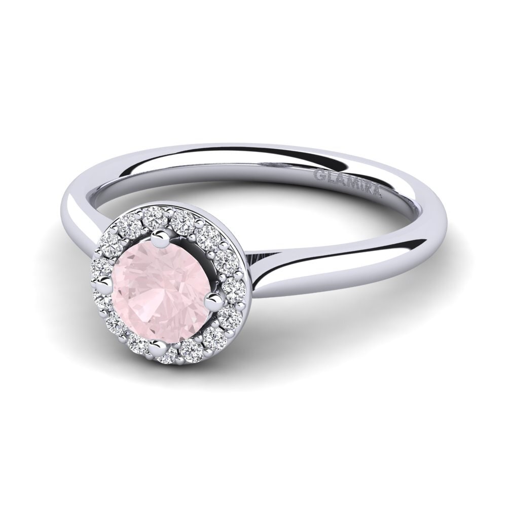 Halo Rose Quartz Rings