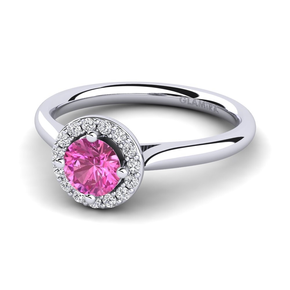 Halo Pink Topaz Rings