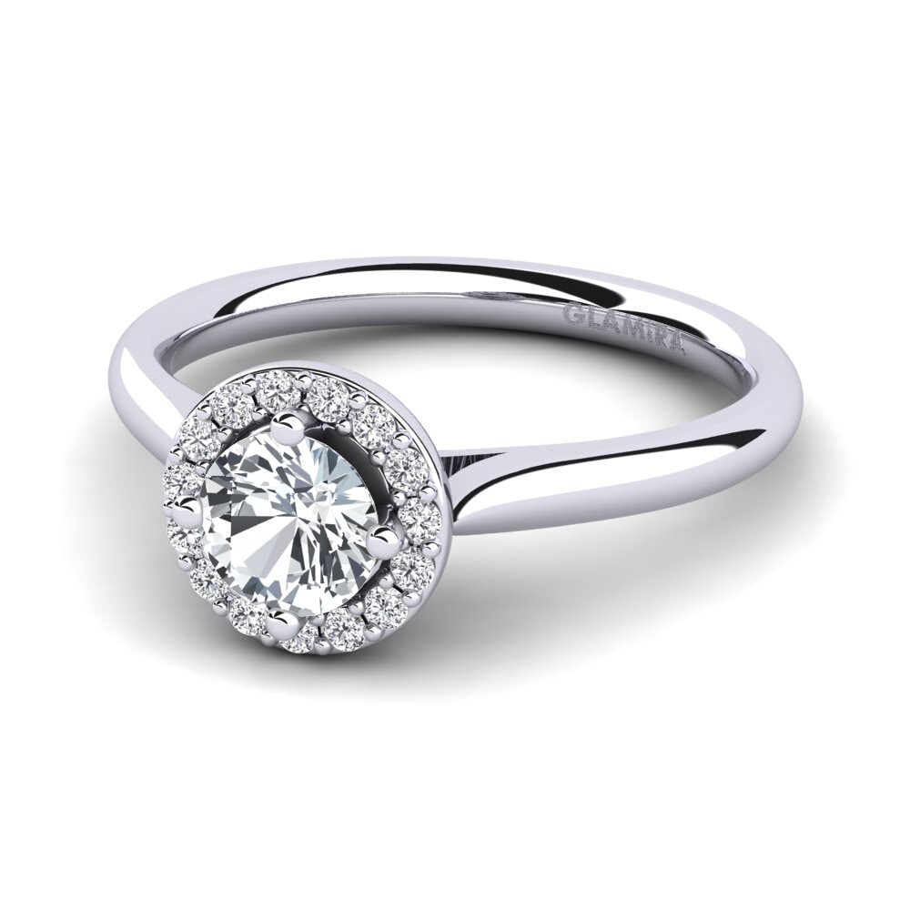 Halo White Zircon Engagement Rings