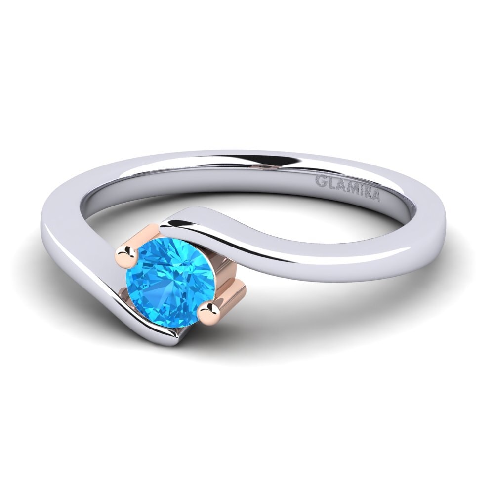 Topacio azul Anillo de compromiso Bridal Element
