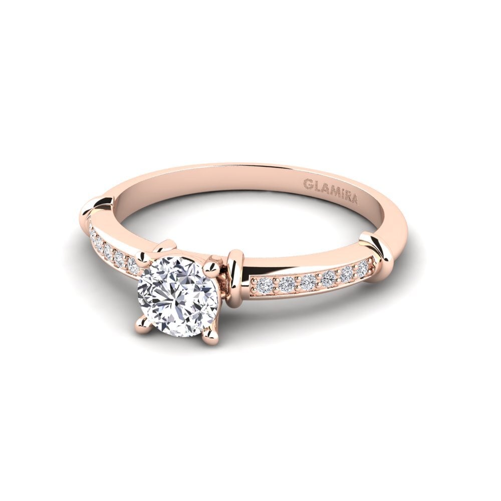 14k Oro Rosa Anillo de compromiso Byrne