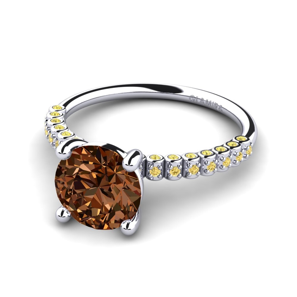 Brown Diamond Engagement Ring Cannoli 2.0 crt