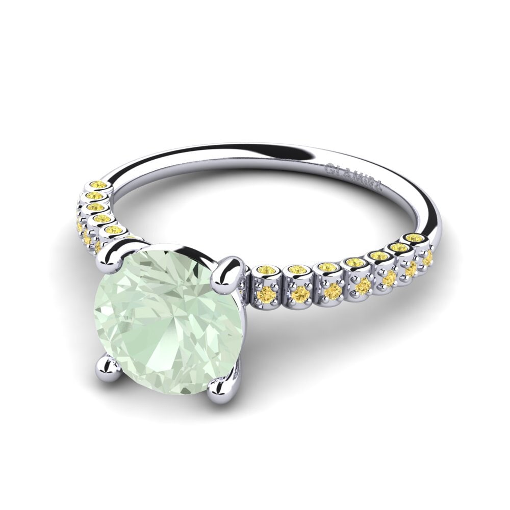 Green Amethyst Engagement Ring Cannoli 2.0 crt