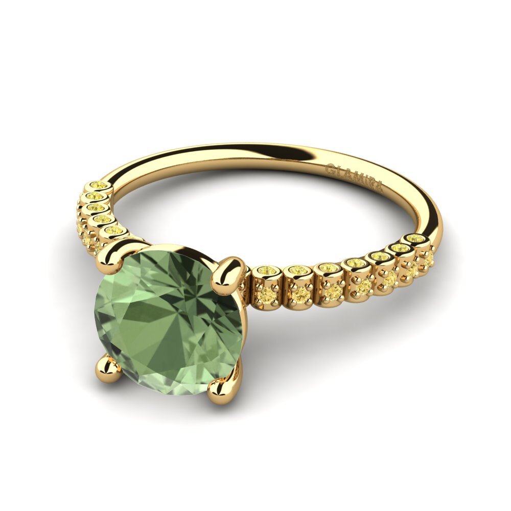 9k Yellow Gold Engagement Ring Cannoli 2.0 crt