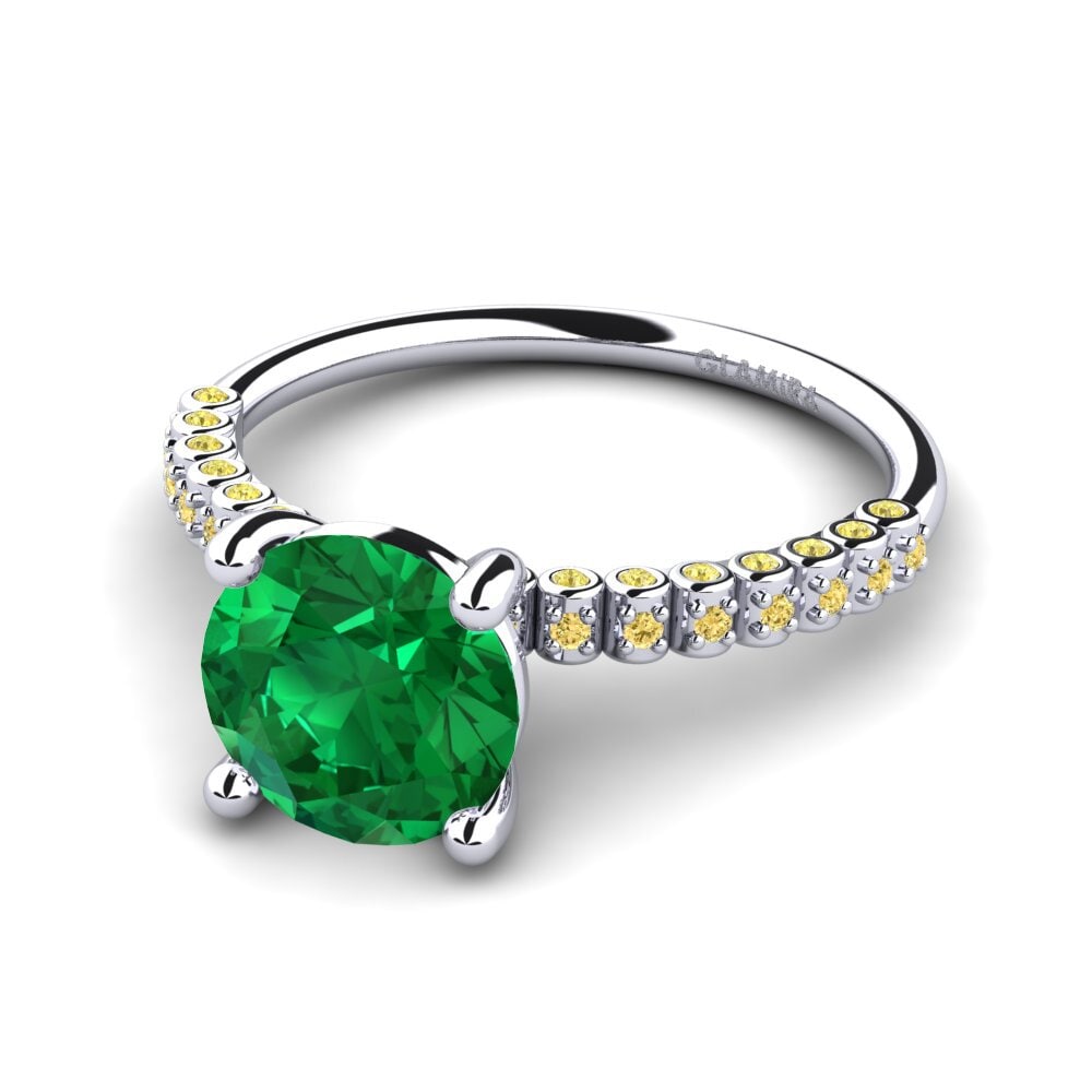 Emerald (Lab Created) Engagement Ring Cannoli 2.0 crt