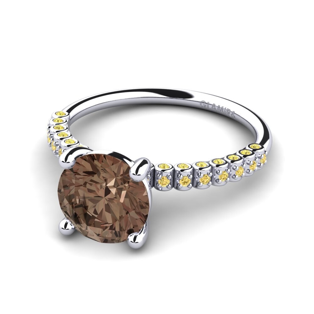 Smoky Quartz Engagement Ring Cannoli 2.0 crt