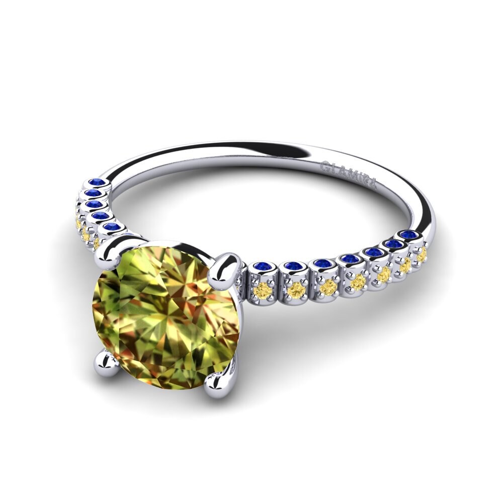18ct White Gold Sultan Stone Engagement Ring Cannoli 2.0 crt
