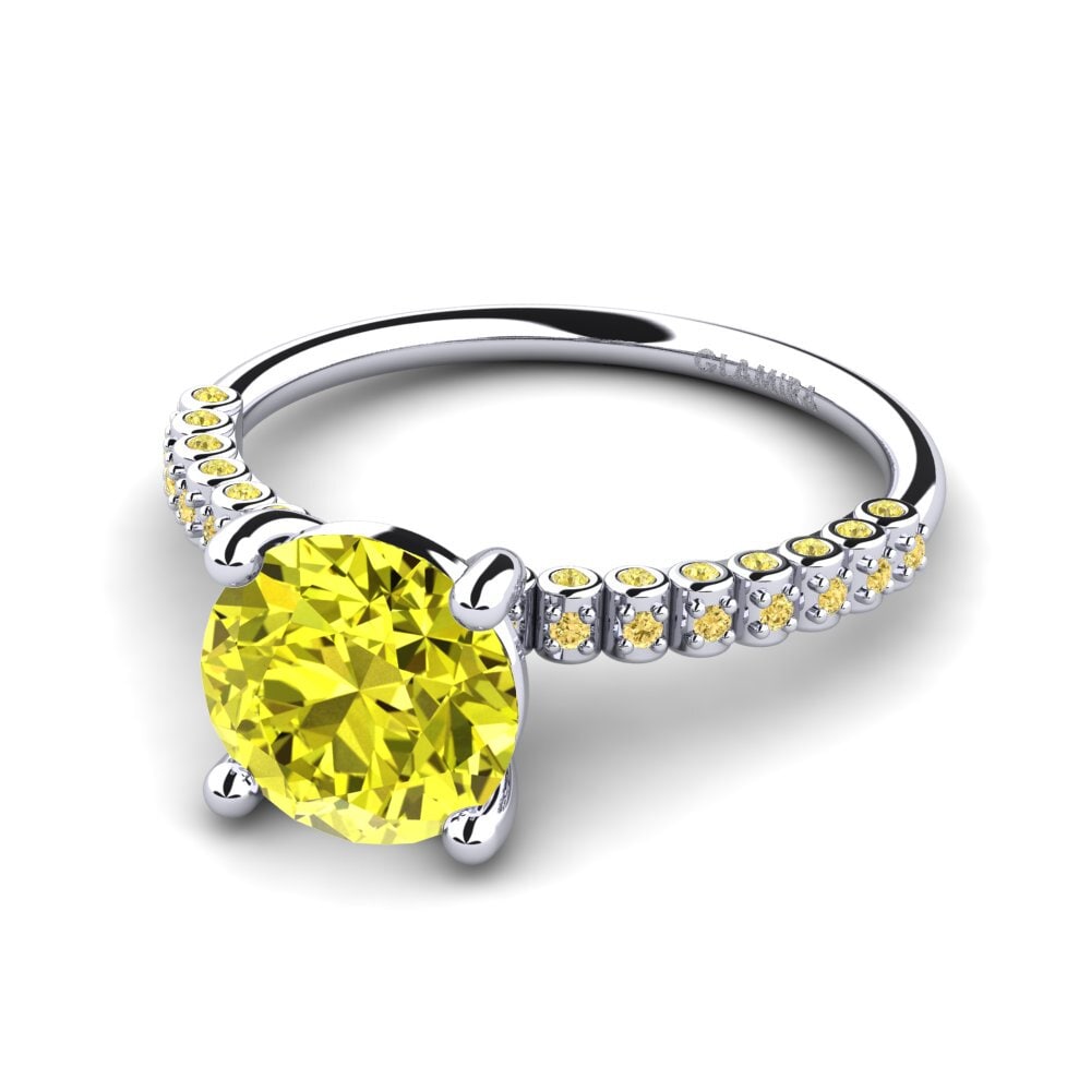 Yellow Diamond Engagement Ring Cannoli 2.0 crt
