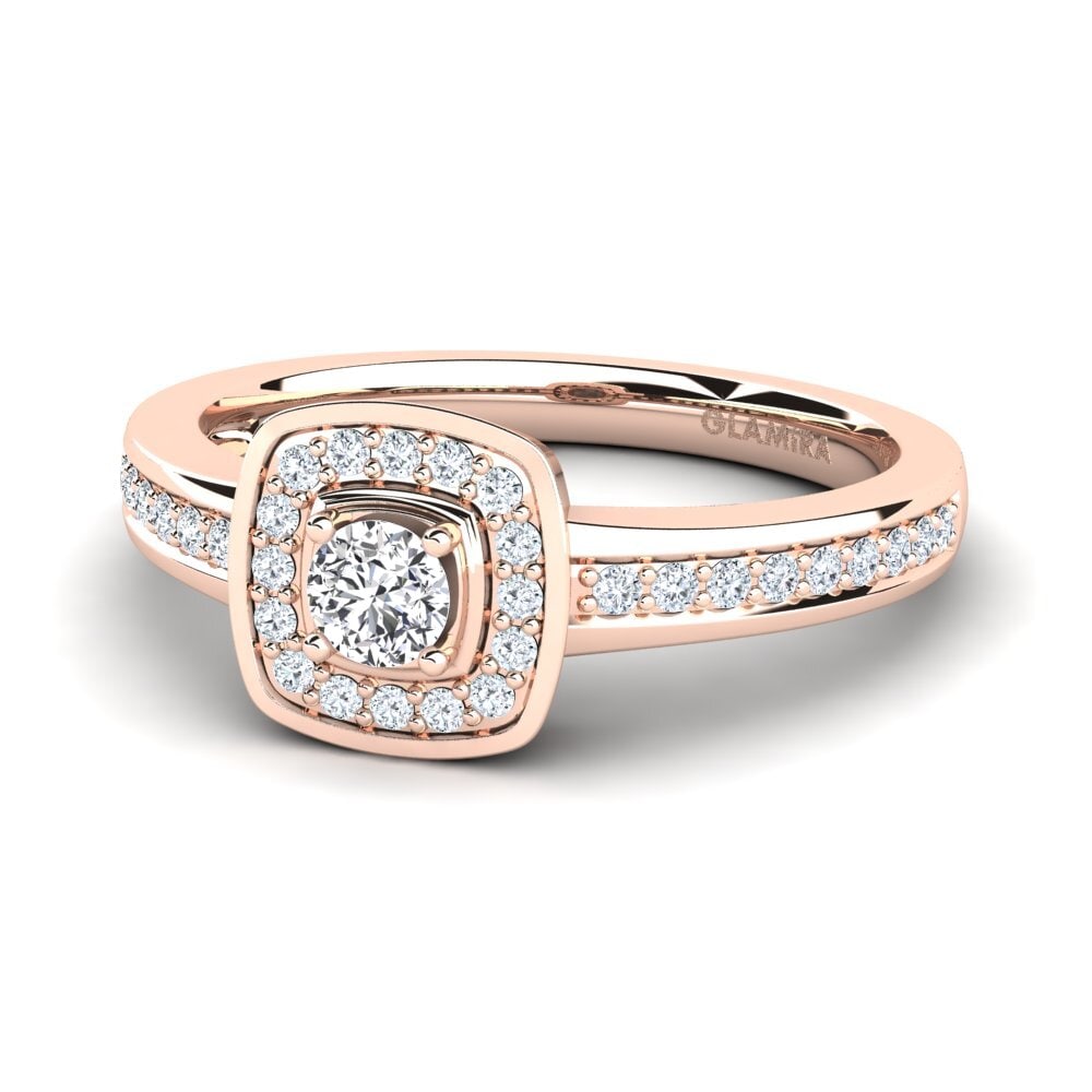 14k Oro Rosa Anillo de compromiso Claire