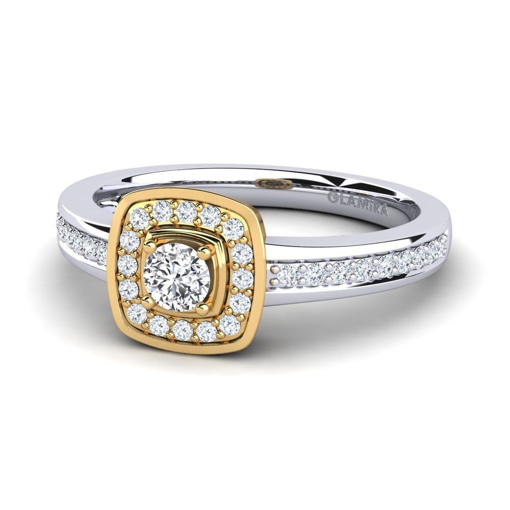 Or Blanc & Jaune 14k Bague de fiançailles Claire