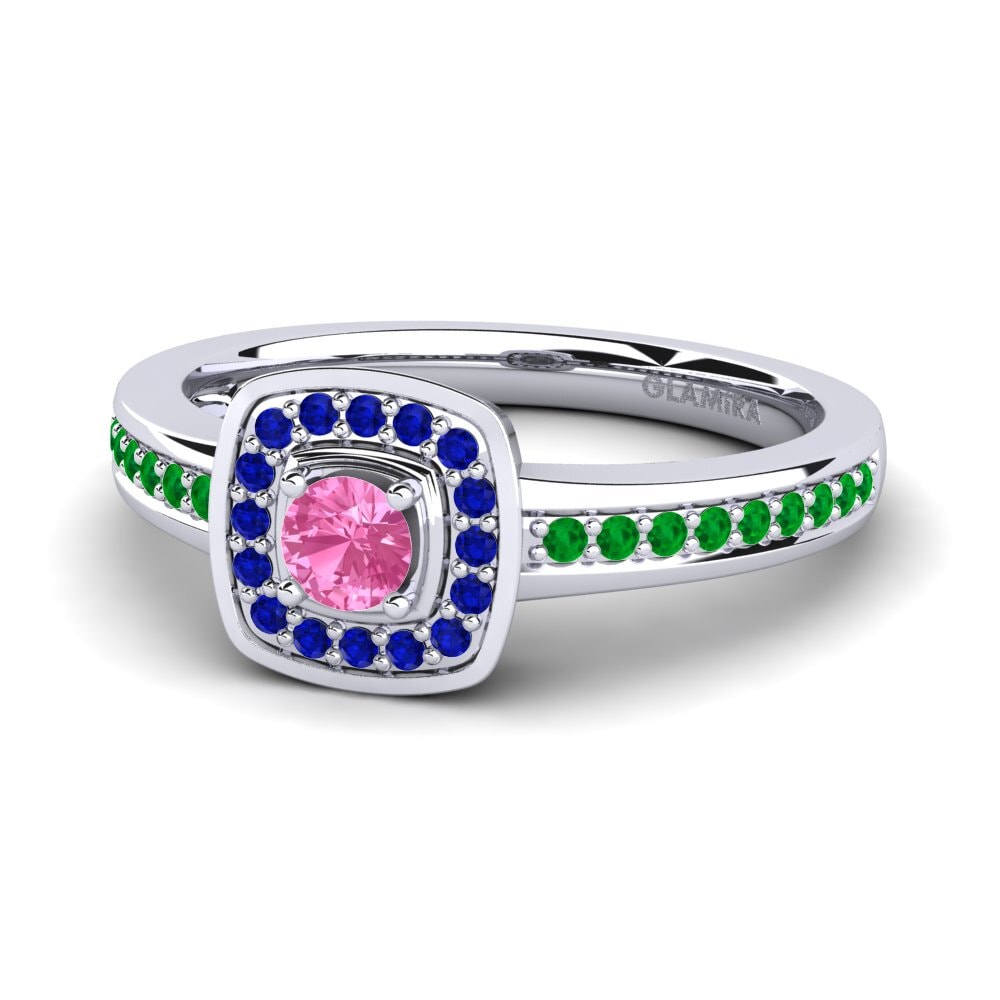 18ct White Gold Pink Sapphire Engagement Ring Claire