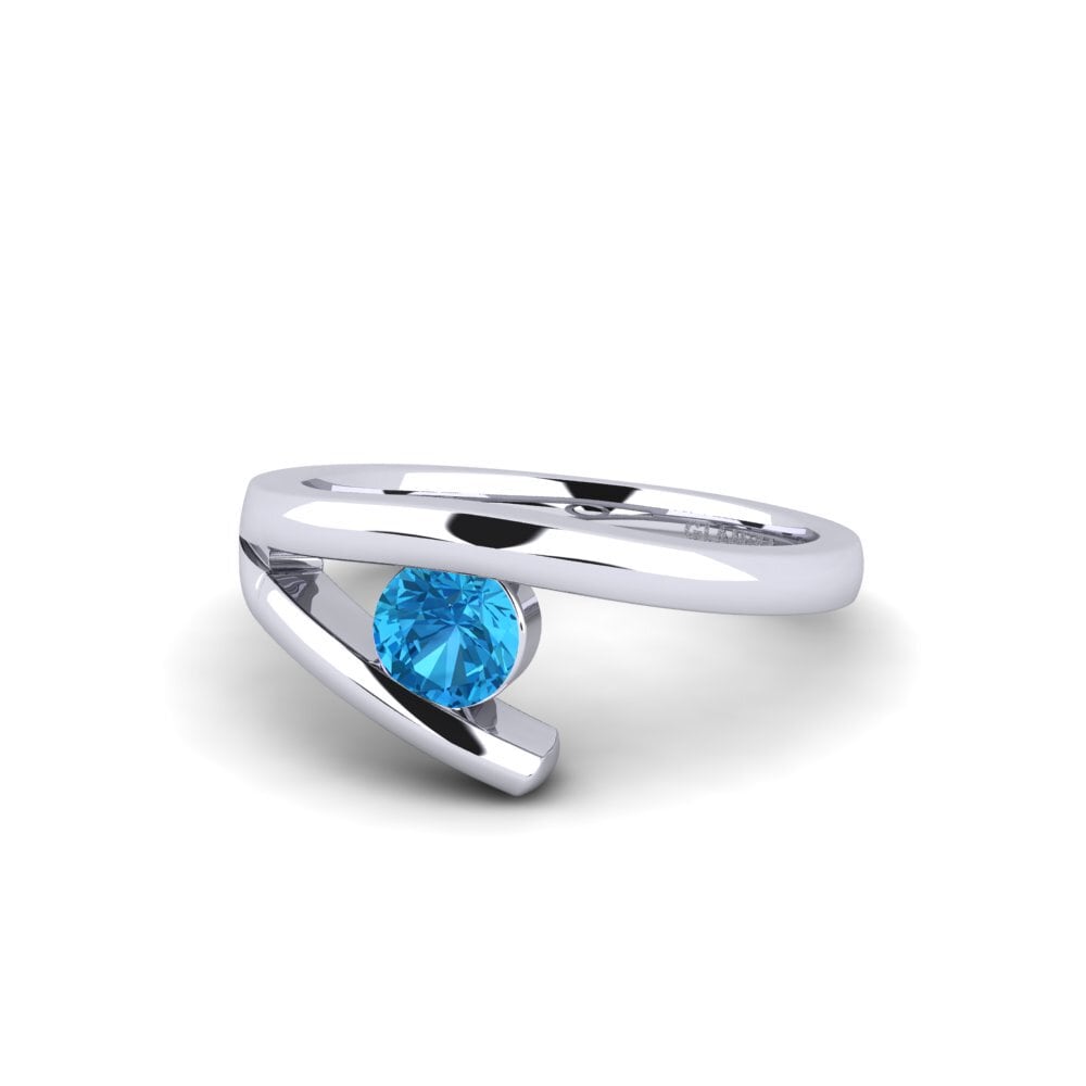 Blauer Topas Verlobungsring Clara 0.5crt
