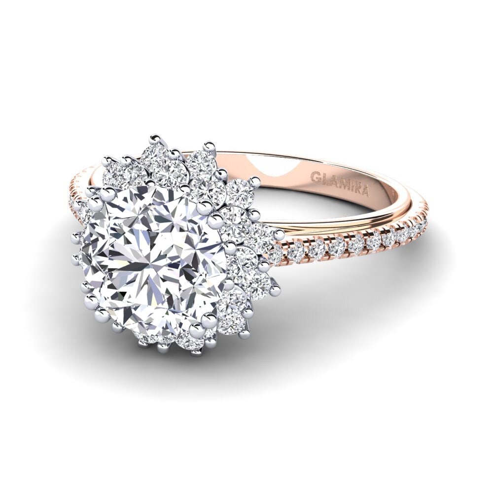 9k Oro Rosa & Blanco Anillo de compromiso Daffney 2.0 crt