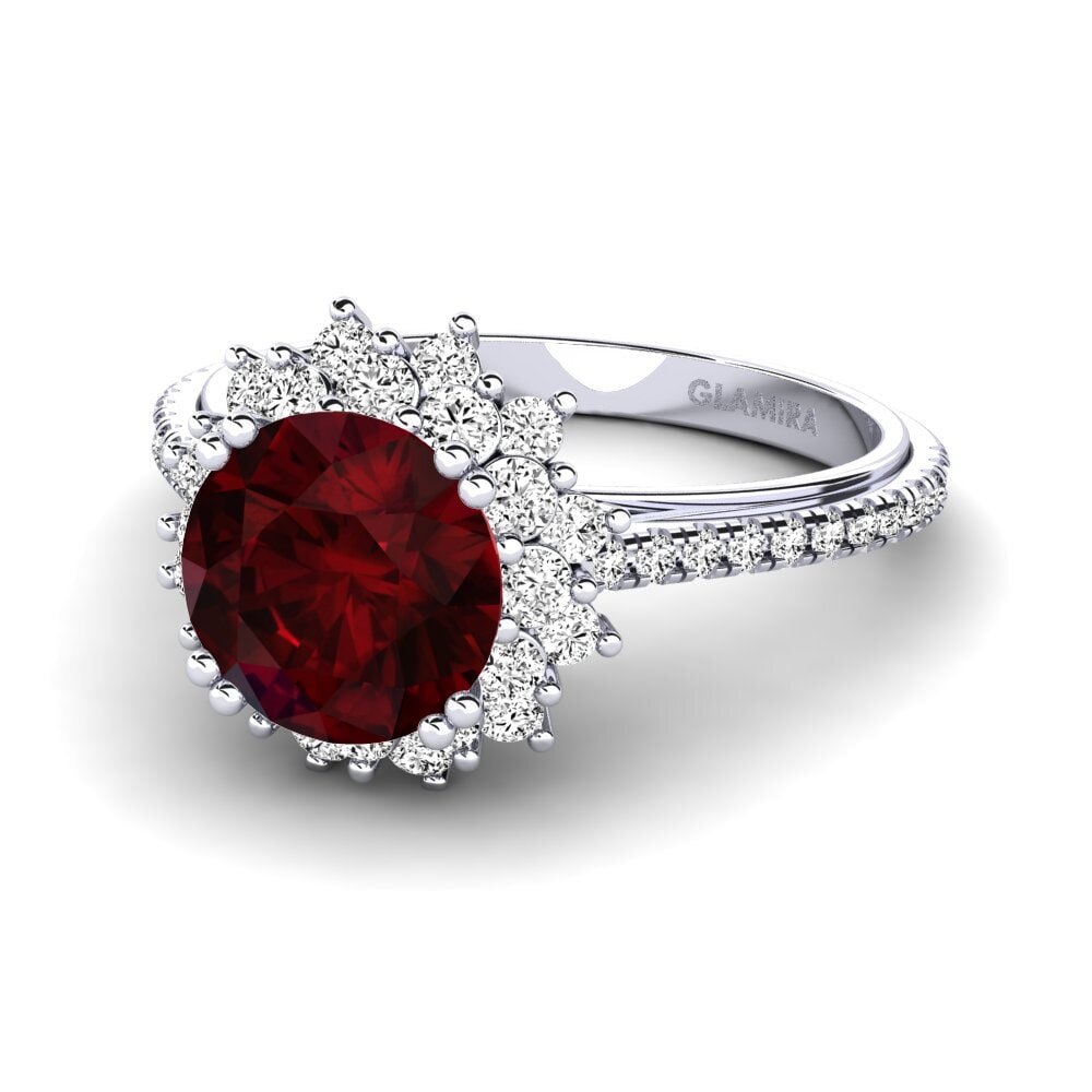 Đá Garnet / Ngọc Hồng Lựu Nhẫn đính hôn Daffney 2.0 crt