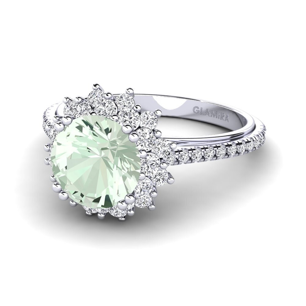 Green Amethyst Engagement Ring Daffney 2.0 crt