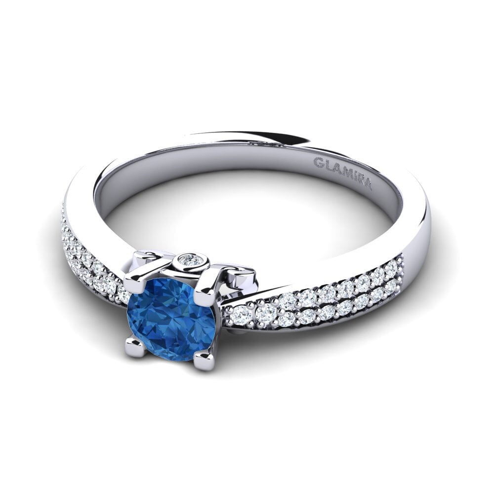 Circonita Azul Oscuro Anillo de compromiso Donielle
