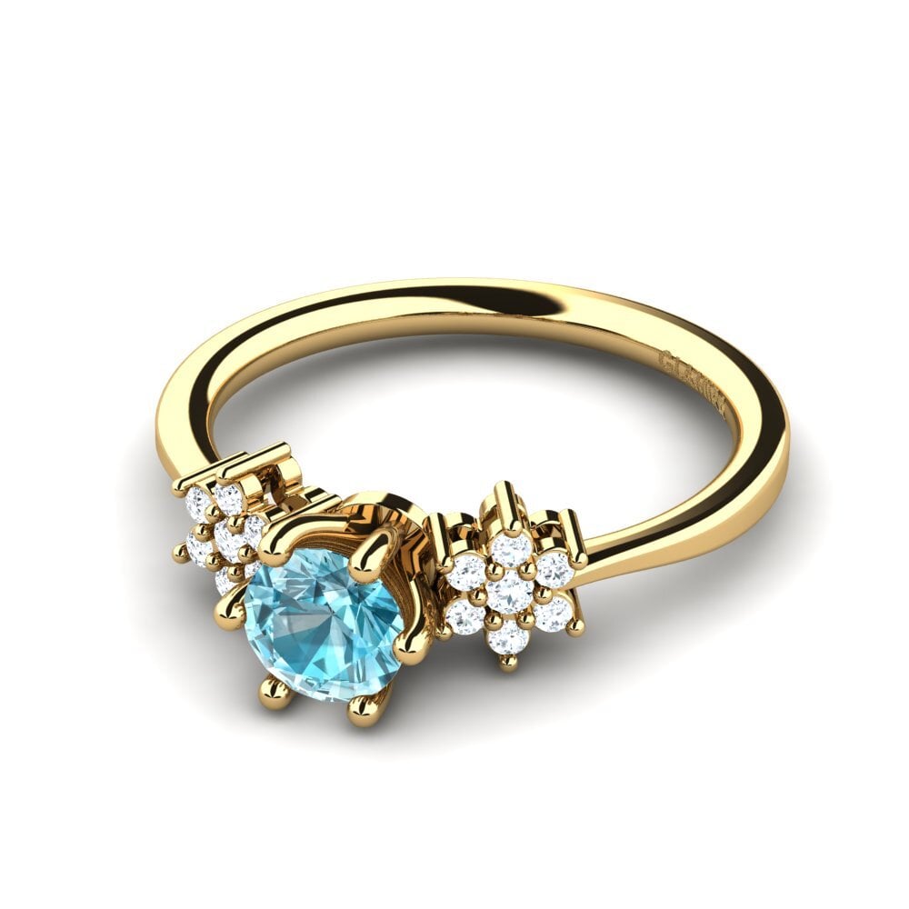 Circón Azul Anillo de compromiso Eila