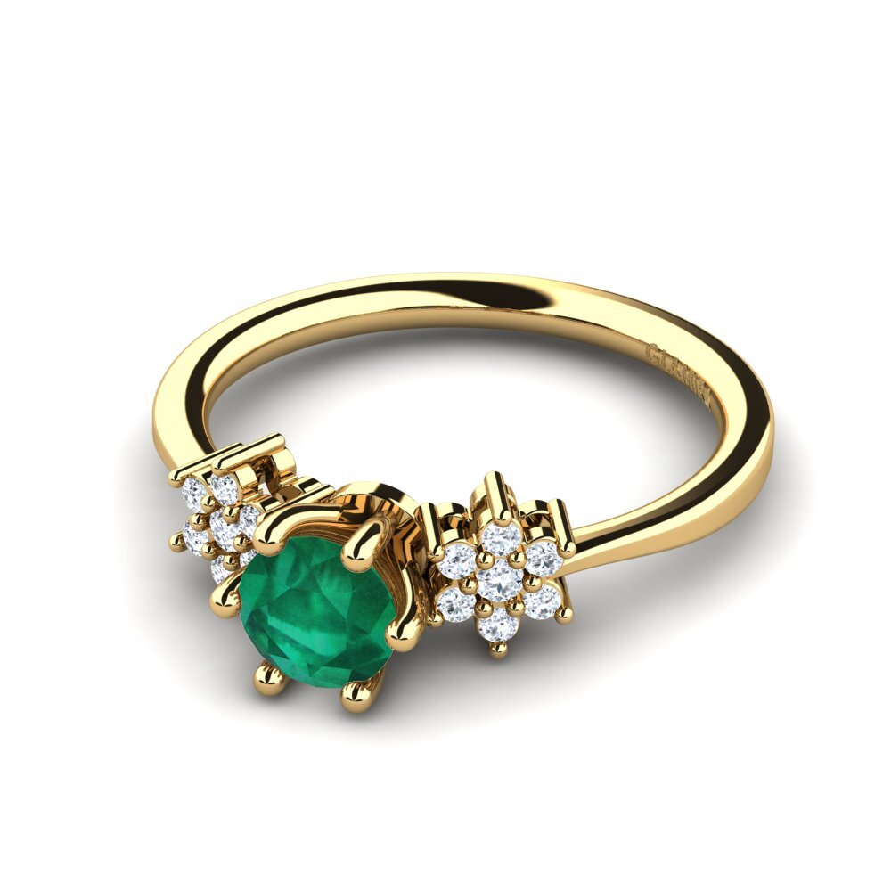 Emerald Engagement Ring Eila