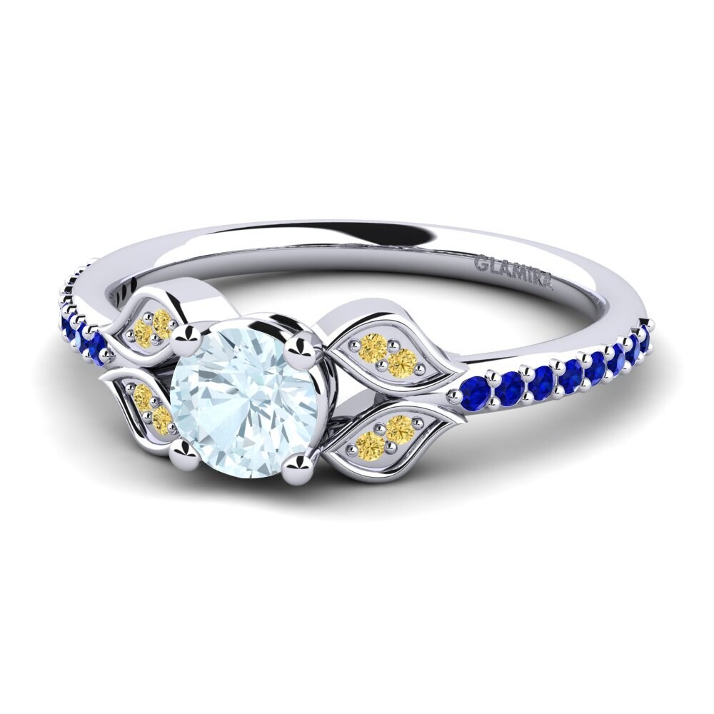 Aguamarina Anillo de compromiso Elide