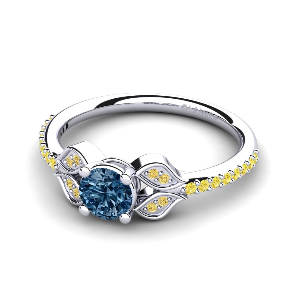 Blue Diamond Engagement Ring Elide