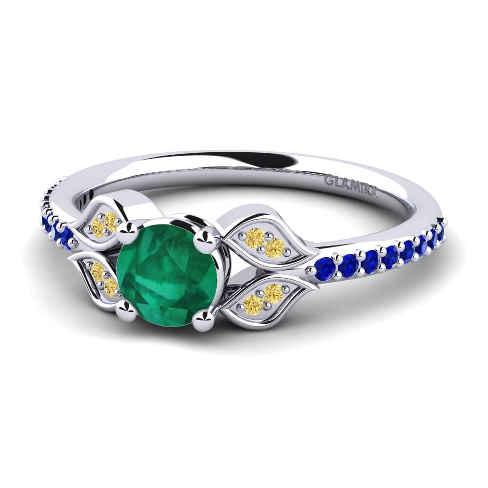 Emerald Engagement Ring Elide