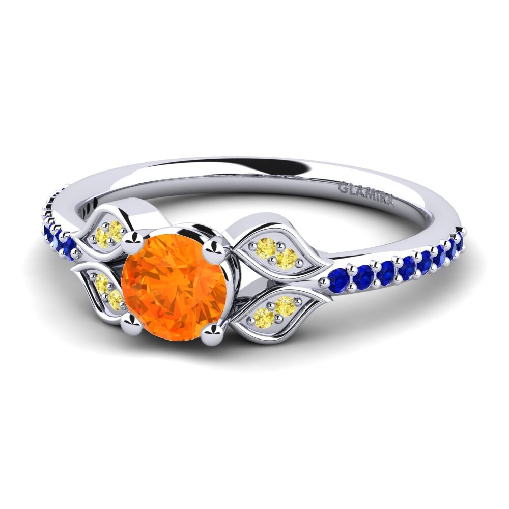 Orange Sapphire Engagement Ring Elide