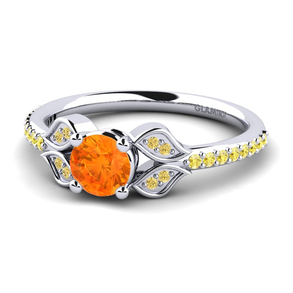 Orange Sapphire Engagement Ring Elide