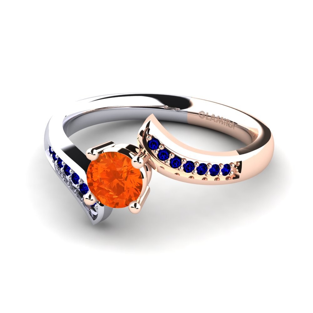 14k Rose & White Gold Engagement Ring Elloine