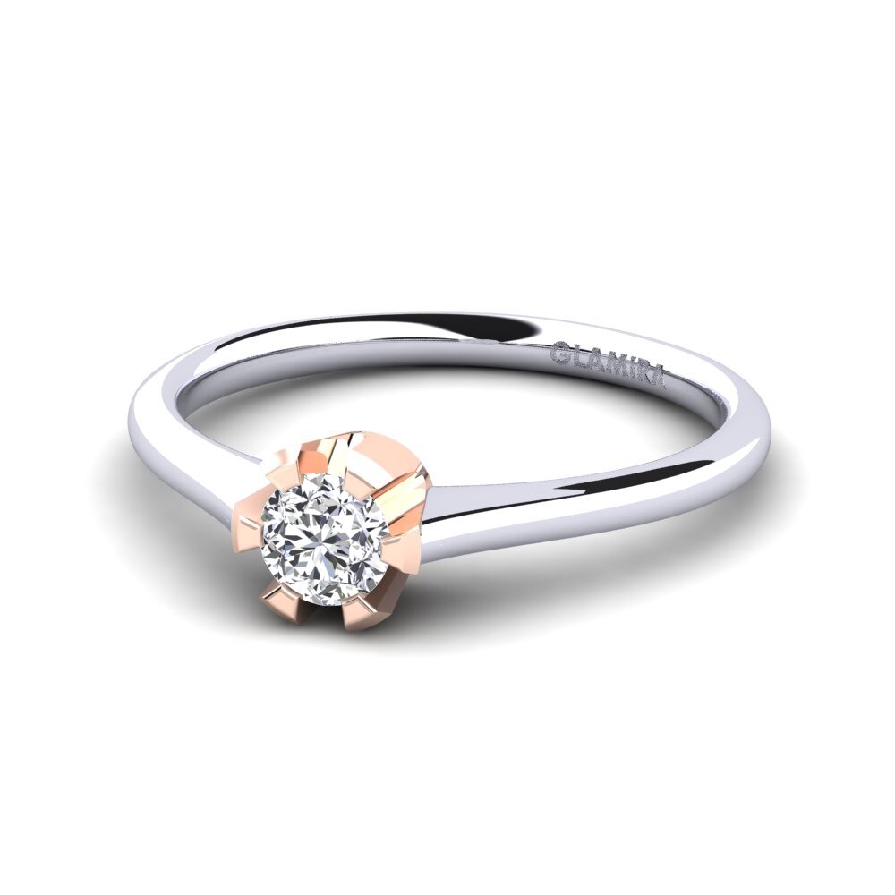 750 Weiß & Rotgold Verlobungsring Galilea