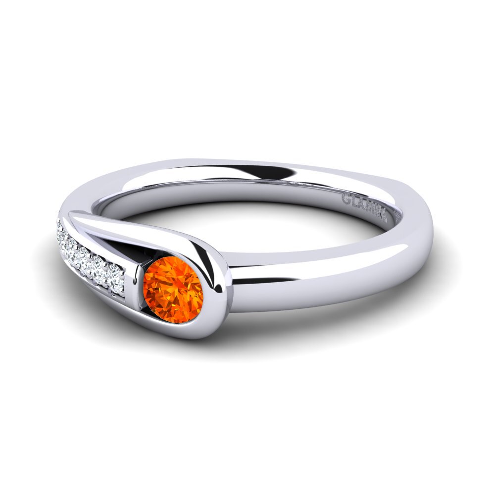 Zafiro Naranja Anillo de compromiso Genifer