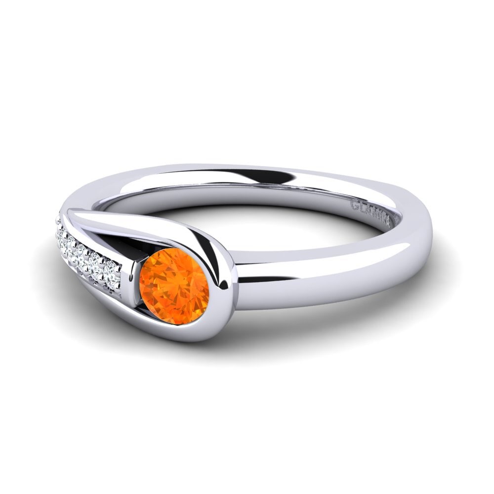 Zafiro Naranja Anillo de compromiso Genifer 0.25 crt