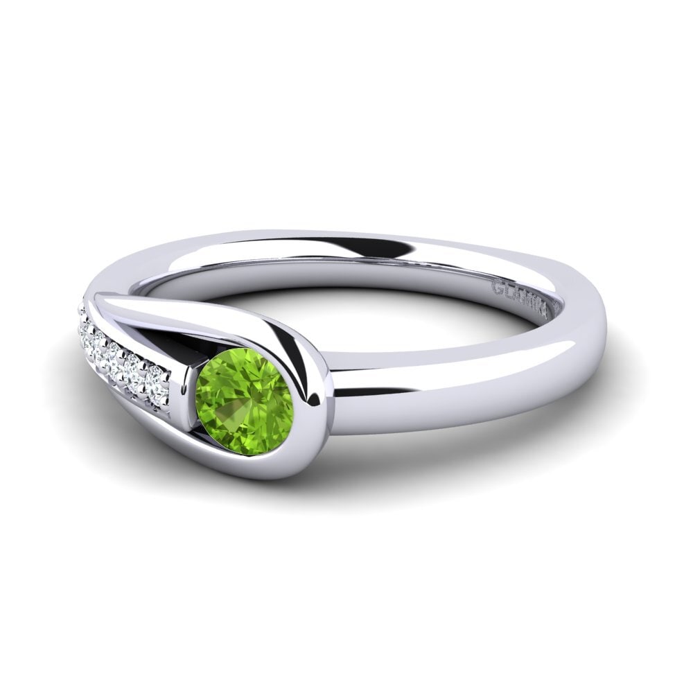 Peridot Engagement Ring Genifer 0.25 crt