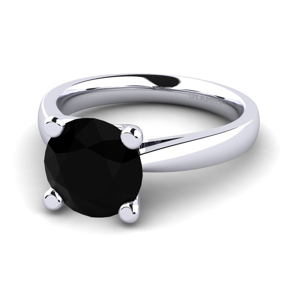 Ónix Negro Anillo de compromiso Grace 3.0crt