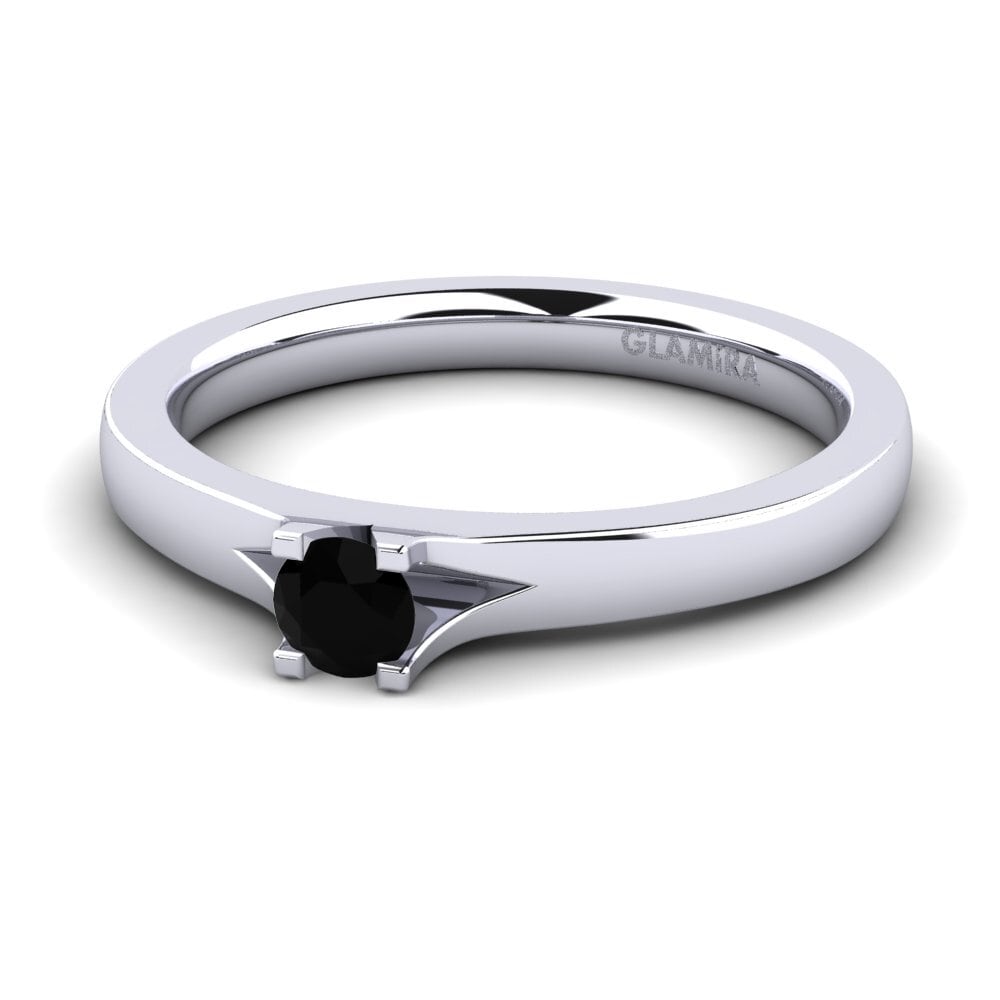 Black Onyx Engagement Ring Henrietta 0.16 crt