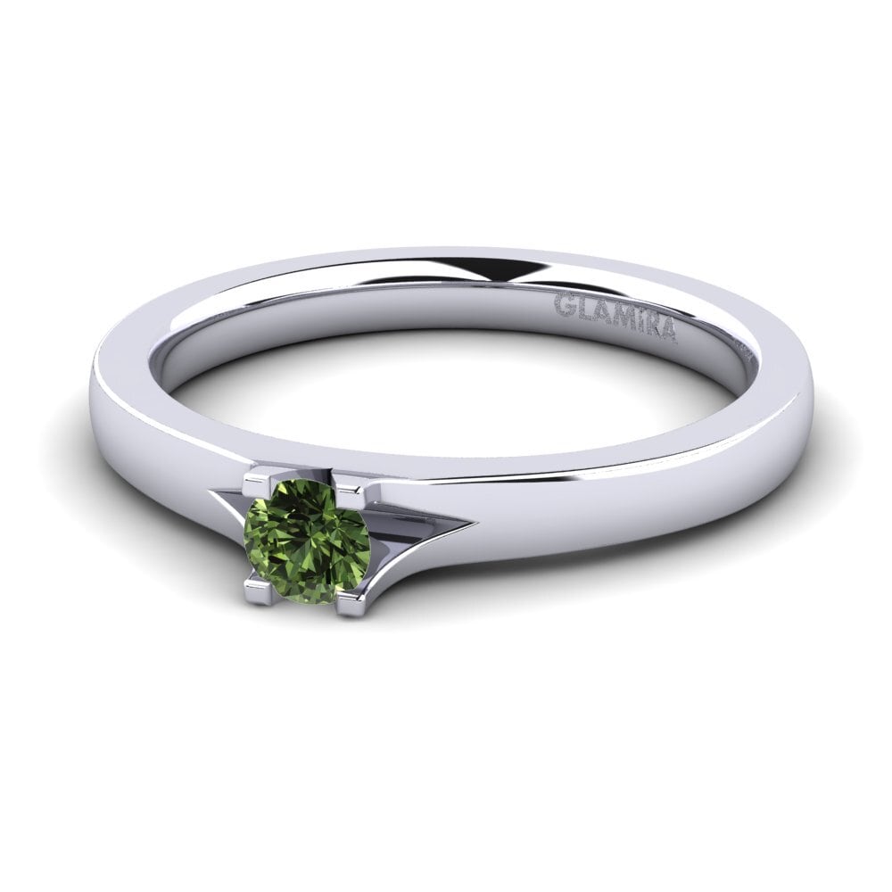 Zafiro Verde Anillo de compromiso Henrietta 0.16crt