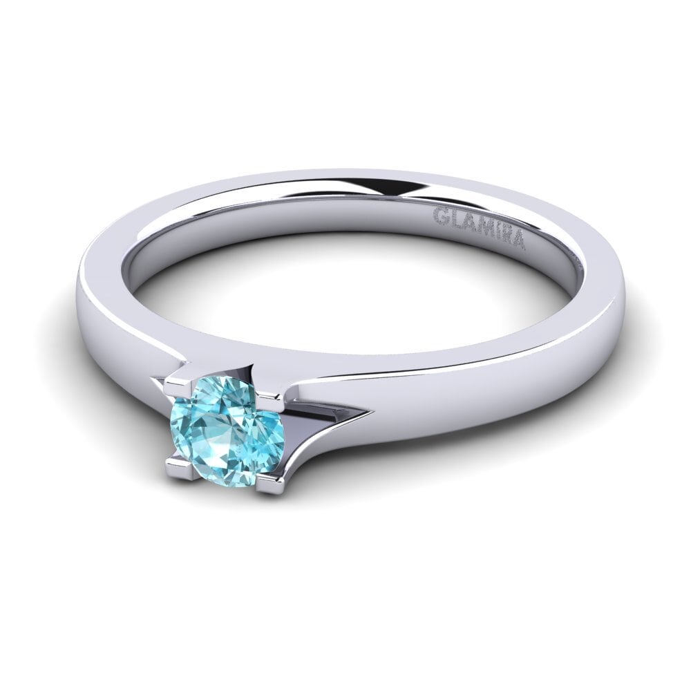 Blauer Zirkon Verlobungsring Henrietta